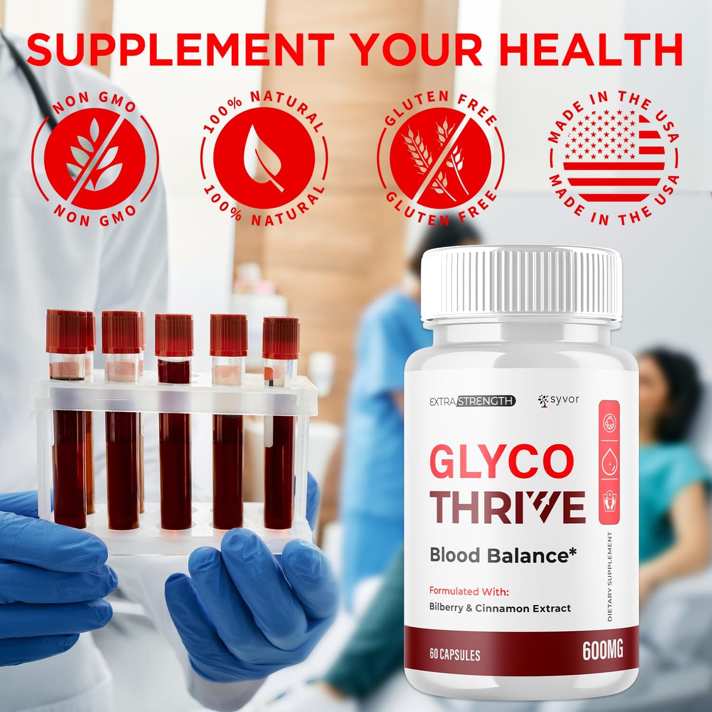Glyco Thrive Capsules, Official GlycoThrive Glycogen Support Pills with All Natural Ingredients, Advanced Formula Health Supplement with Max Strength Premium Vitamins for Women & Men (60 Capsules) SyvorBuy Supplements Australia