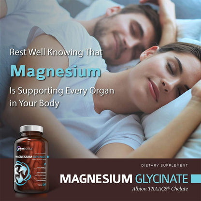 OmniBiotics Magnesium Glycinate Supplement – with 100% Pure Albion TRAACS Bisglycinate Chelate for Sleep, Muscle