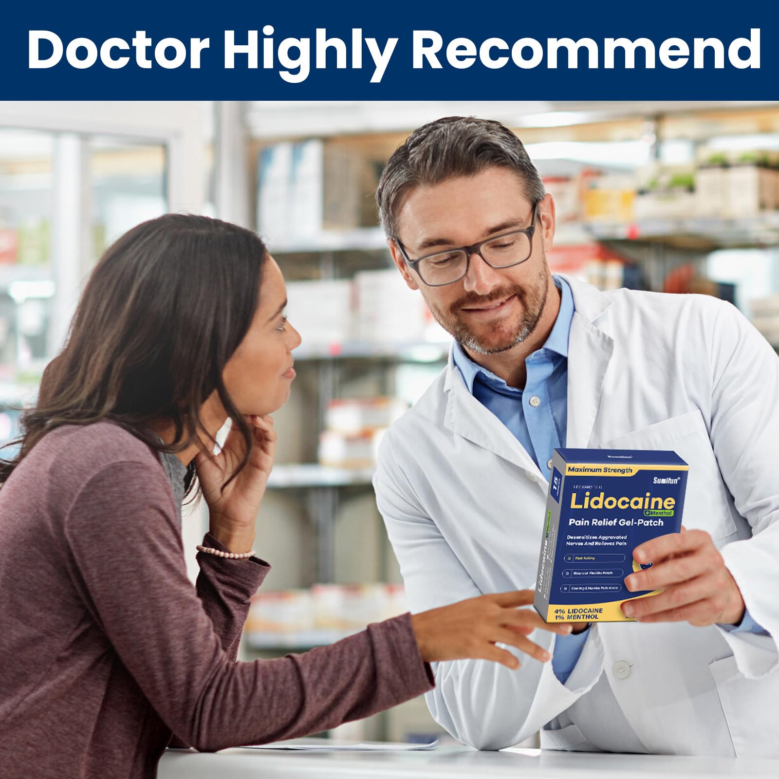 Sumifun 4% Lidocaine Patches Plus 1% Menthol - 30 Counts Maximum Strength OTC Pain Relief Patches for Back Ache Stiff Neck Joint Pain Muscle Soreness Topical Analgesic SumifunBuy Supplements Australia