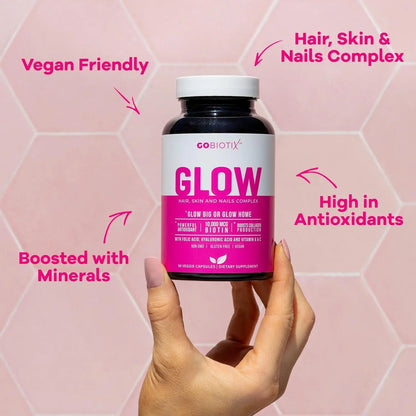 GOBIOTIX Hair Skin and Nails Vitamin Supplement - 10000mcg Biotin Pills with Hyaluronic Acid, Folate, Iron, Magnesium, and Zinc GOBIOTIX