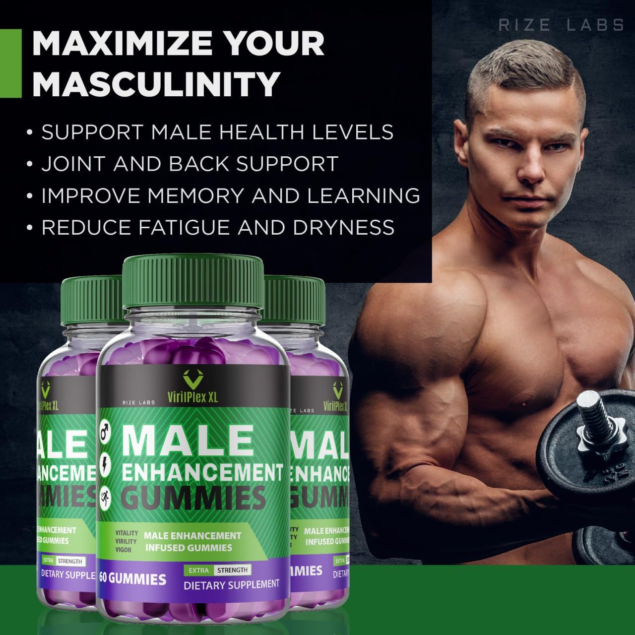 VirilPlex XL Male Performance Gummies, Premium Formula for Health and Wellbeing, VirilPlex XL for Men Gummys to Deliver Peak Performance Benefits, VirilPlexXL Gomitas (60 Gummies) rize labsBuy Supplements Australia
