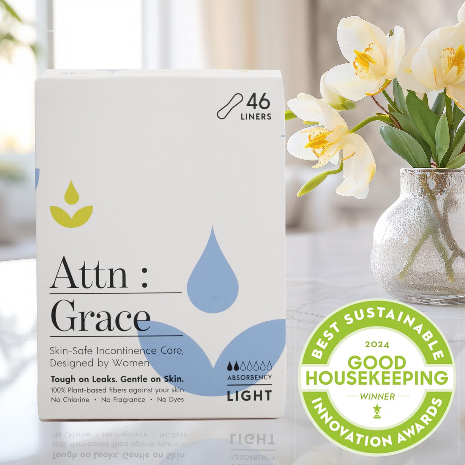Attn: Grace Panty Liners for Women - 46 Liners – for Light Urinary Incontinence, Bladder Leakage ATTN : GRACEBuy Supplements Australia