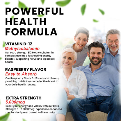 VITBOOST Vegan Liquid B-12 Drops – 60 x 5000 mcg Extra Strength Raspberry Flavored Vitamin B12 Liquid Methylcobalamin sublingual Supplement | Designed to Maximize Absorption
