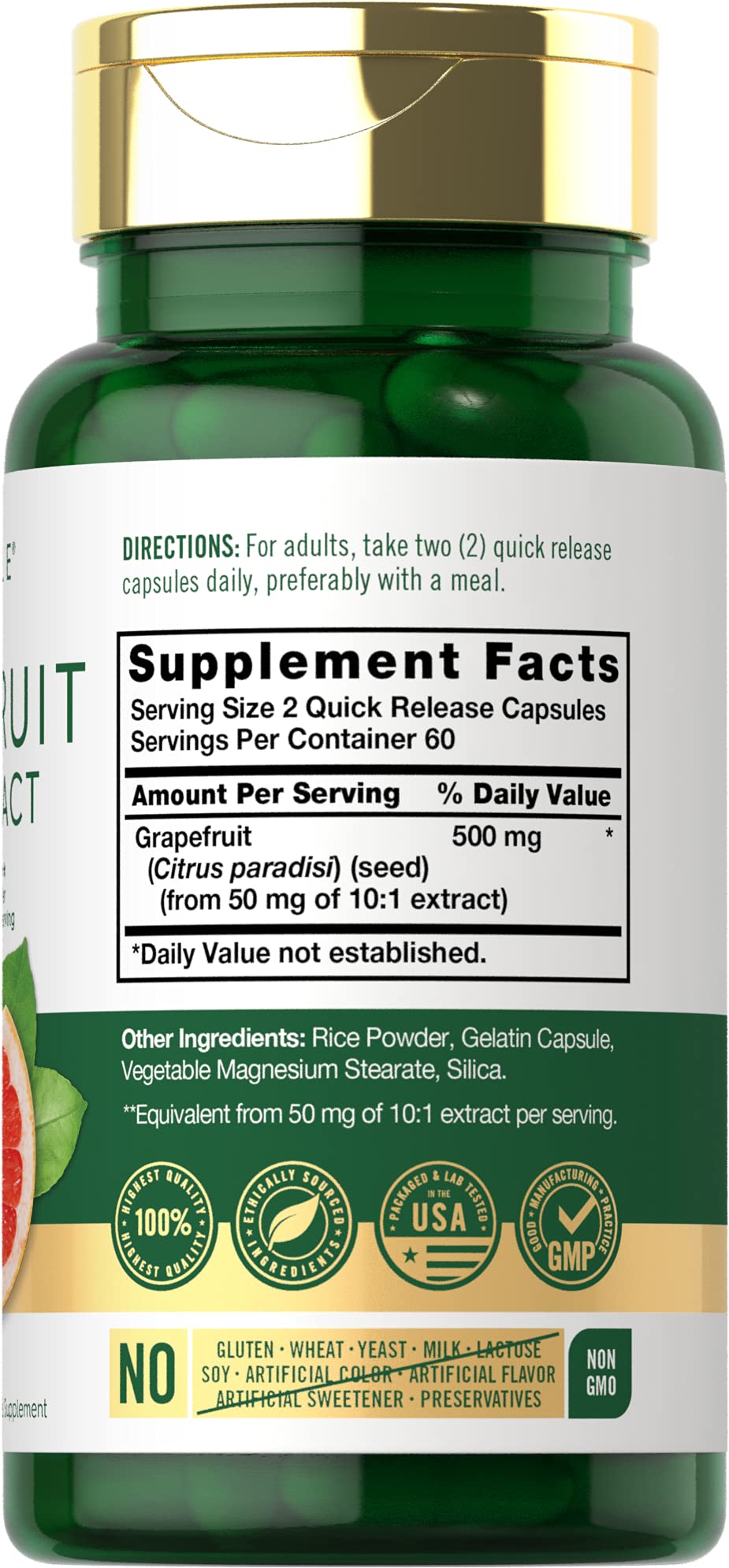 Carlyle Grapefruit Seed Extract | 500 mg 120 Capsules | Maximum Strength | Non-GMO CarlyleBuy Supplements Australia
