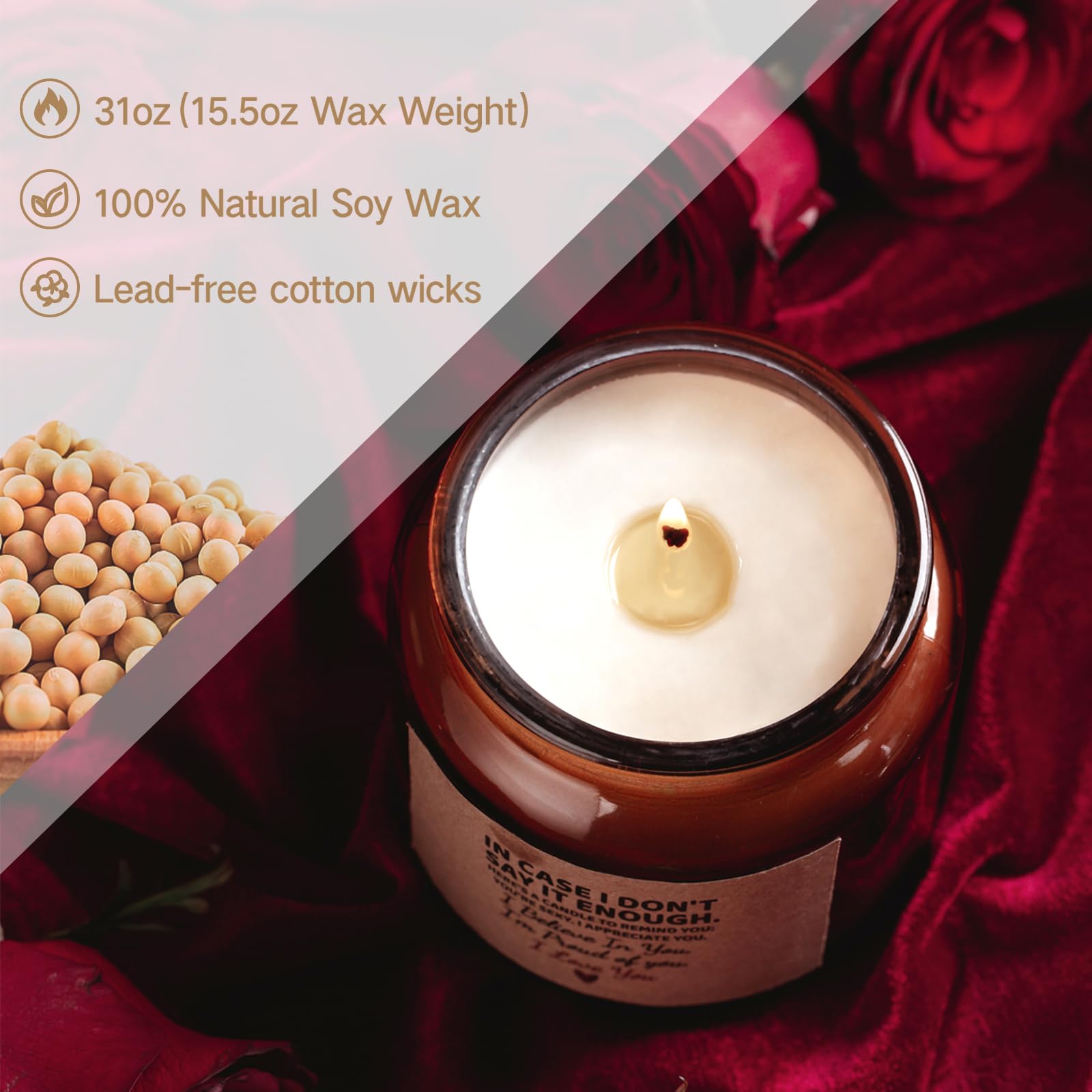 Candle Amber Moss Scented, Valentines Day Gifts for Her Girlfriend Wife, Romantic Anniversary YINUO LIGHTBuy Supplements Australia