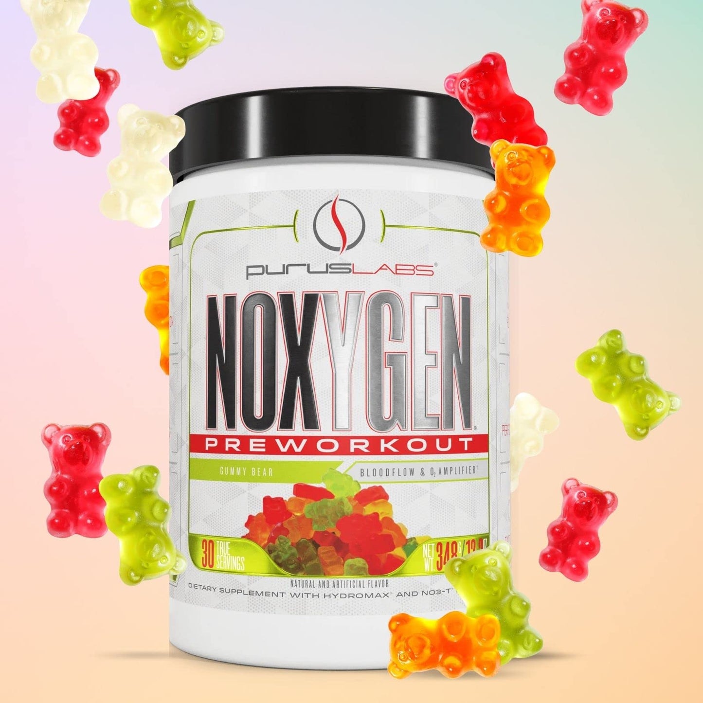Purus Labs NOXYGEN PREWORKOUT Powder, 30 Servings (Gummy Bear)