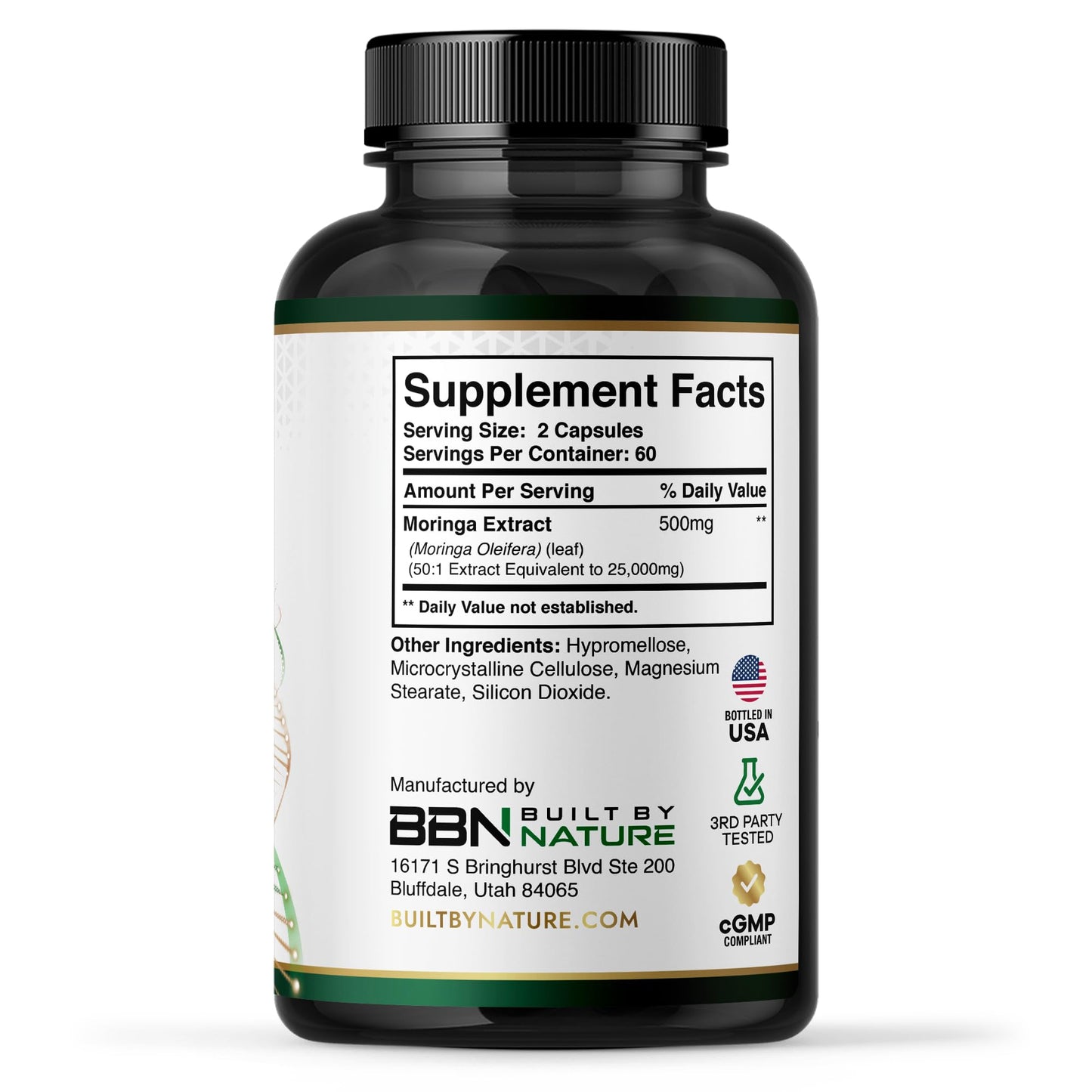 Built by Nature Moringa – 500mg Pure Moringa Leaf Extract 50:1 per Serving – High Potency Moringa Supplement – 120 Capsules Built by NatureBuy Supplements Australia