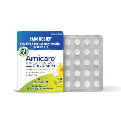 Boiron Arnicare Tablets for Pain Relief from Muscle Pain, Joint Soreness, Swelling from Injury or Bruises - 60 Count BoironBuy Supplements Australia