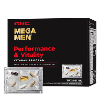 GNC Mega Men Performance and Vitality Vitapak Program, Convenient Complete Nutrition, 5 Products in 1 Packet, Circulation GNCBuy Supplements Australia