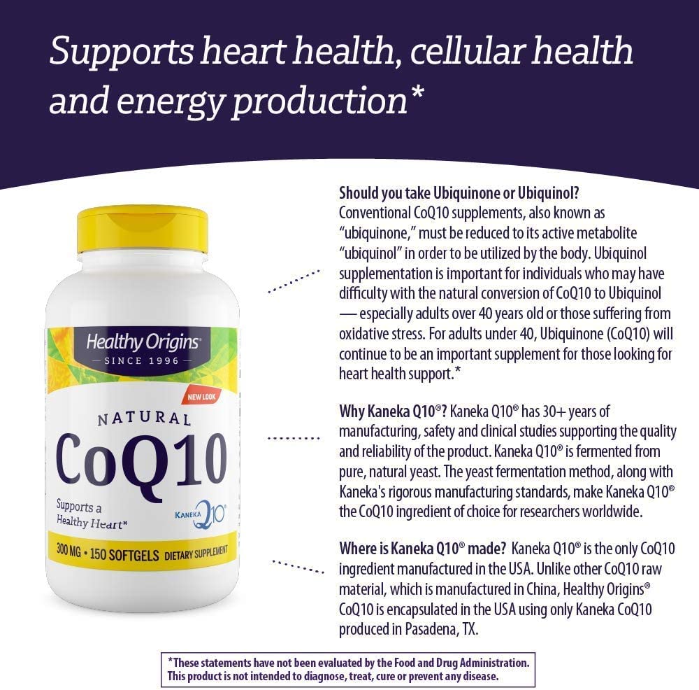 Healthy Origins CoQ10 (Kaneka Q10), 300 mg - Heart Health & Energy Supplement Healthy OriginsBuy Supplements Australia