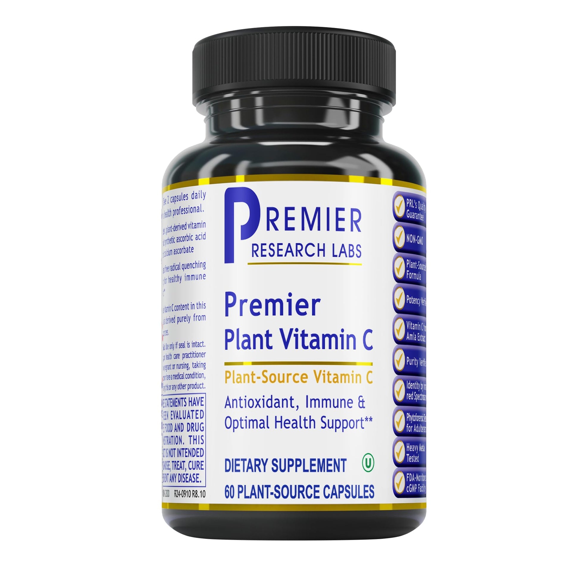 Premier Research Labs Vitamin C Supplement - Natural Vitamin C, Whole Food Vitamin C, Essential C Complex, Pure with Bioflavonoids & Organic Ingredients - 60 Vegetarian Capsules Premier Research LabsBuy Supplements Australia