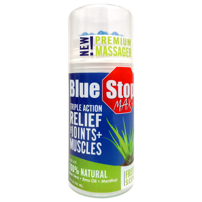 Blue Stop Max Applicator: Fast-Acting Massage Applicator for Sports Cream, Elbow Relief, Performance Roll On for Muscle & Joint Soreness - Convenient Relief for Active Individuals, 1 Pack of 3.4 Oz Blue Stop MaxBuy Supplements Australia