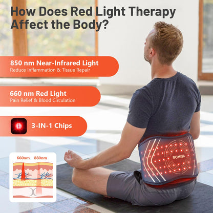 ROMISA Red Light Therapy Belt - Infrared Light Therapy Vibration Rechargeable 660nm&850nm ROMISABuy Supplements Australia