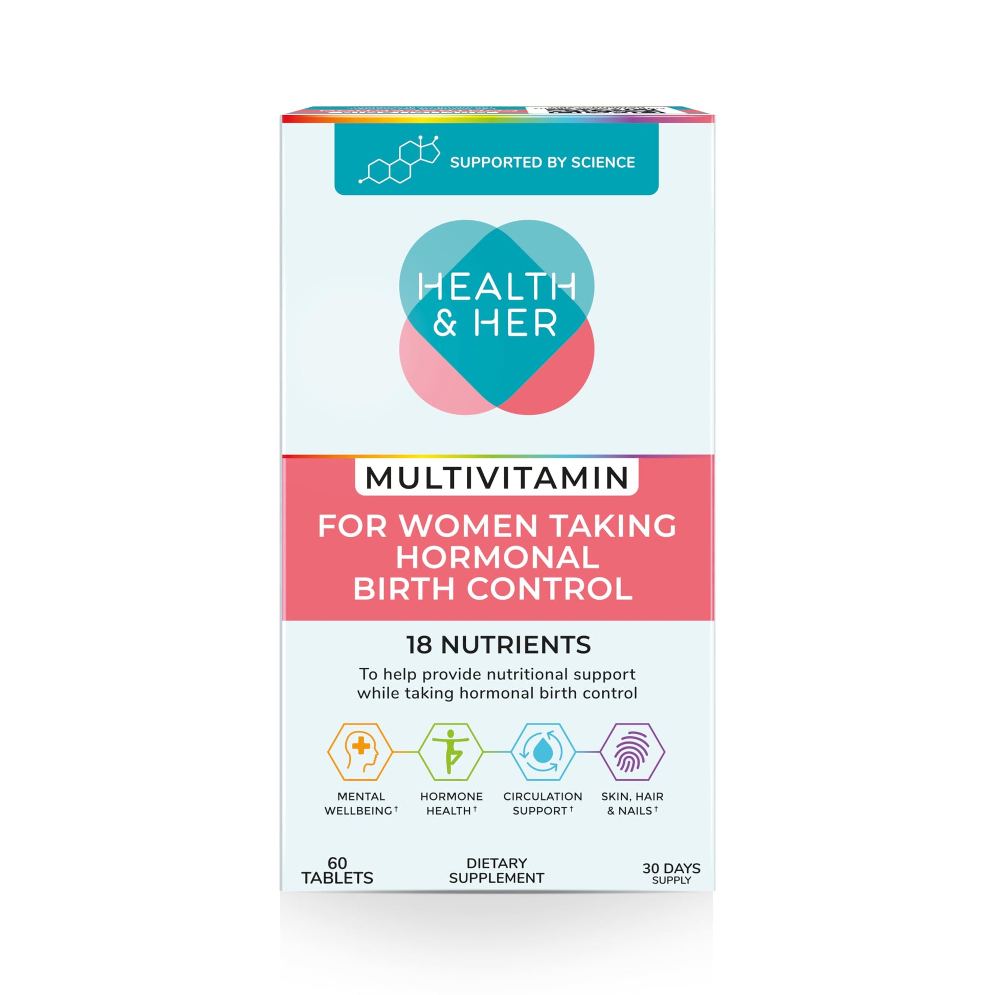 Health & Her Multivitamin Supplement for Women Taking Birth Control - Nutrition Support - 1 Month Supply, 60 Tablets - Vegan & Gluten Free Health and HerBuy Supplements Australia