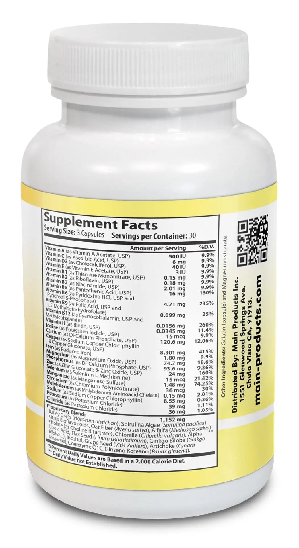 Vitamin Complex Multivitamins and Multiminerals - 12 Vitamins and 14 Minerals, Vitamin A C D3 E B1 B2 B3 B5 B6 B9 B12 H and Minerals Main Products