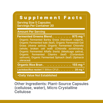 Premier Research Labs Probiotic Fermented Greens - Super Greens Supplement, Superfood Blend, Organic Vitamins with Probiotic - Daily Greens with Spinach, Chlorella, & More - 150 Powder Filled Capsules Premier Research LabsBuy Supplements Australia