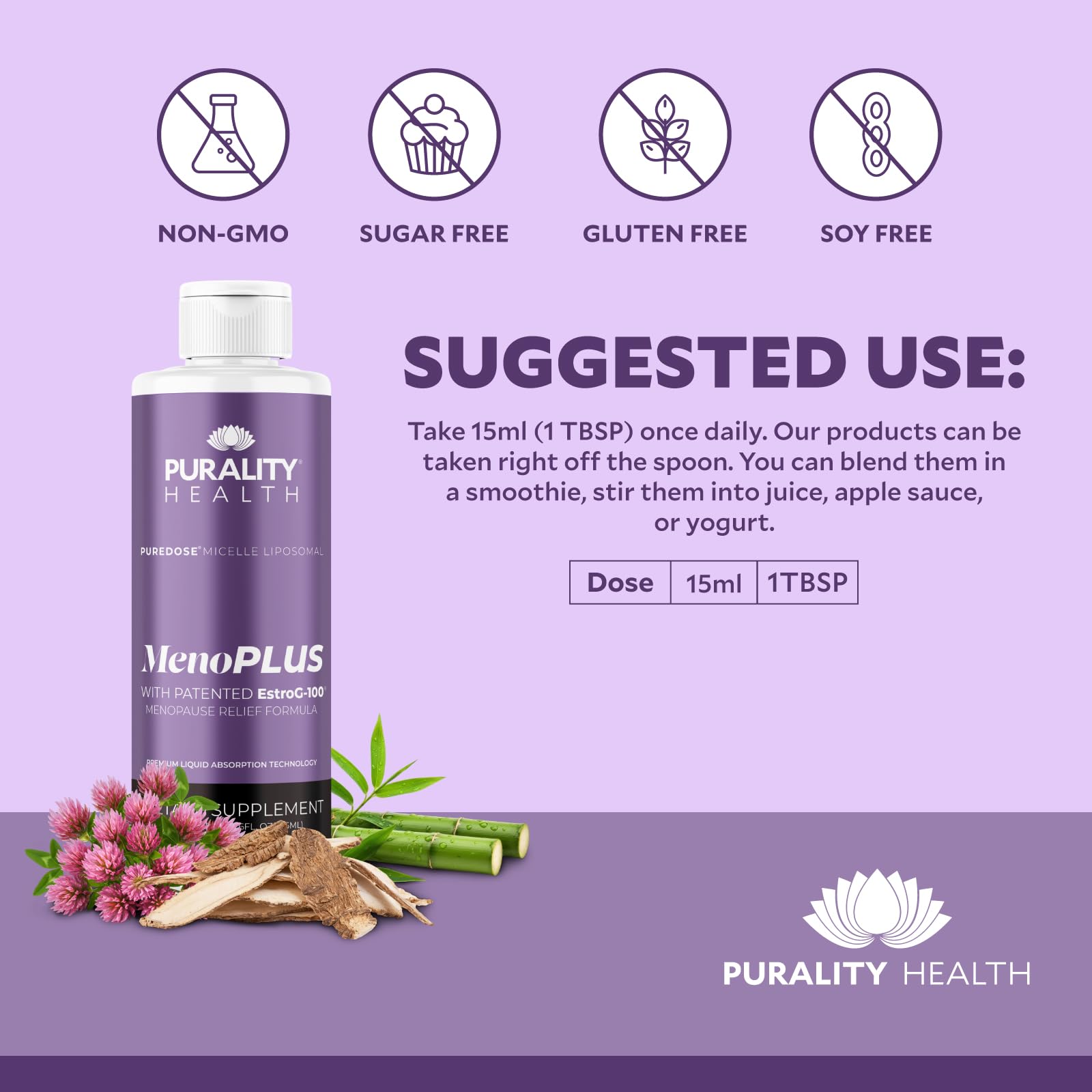 PURALITY HEALTH MenoPLUS Liposomal Menopause Supplement for Women | EstroG-100®, Vitamins D3, B6, B12 & K2 | Iodine | Hormonal Balance & Mood Support PURALITY HEALTHBuy Supplements Australia