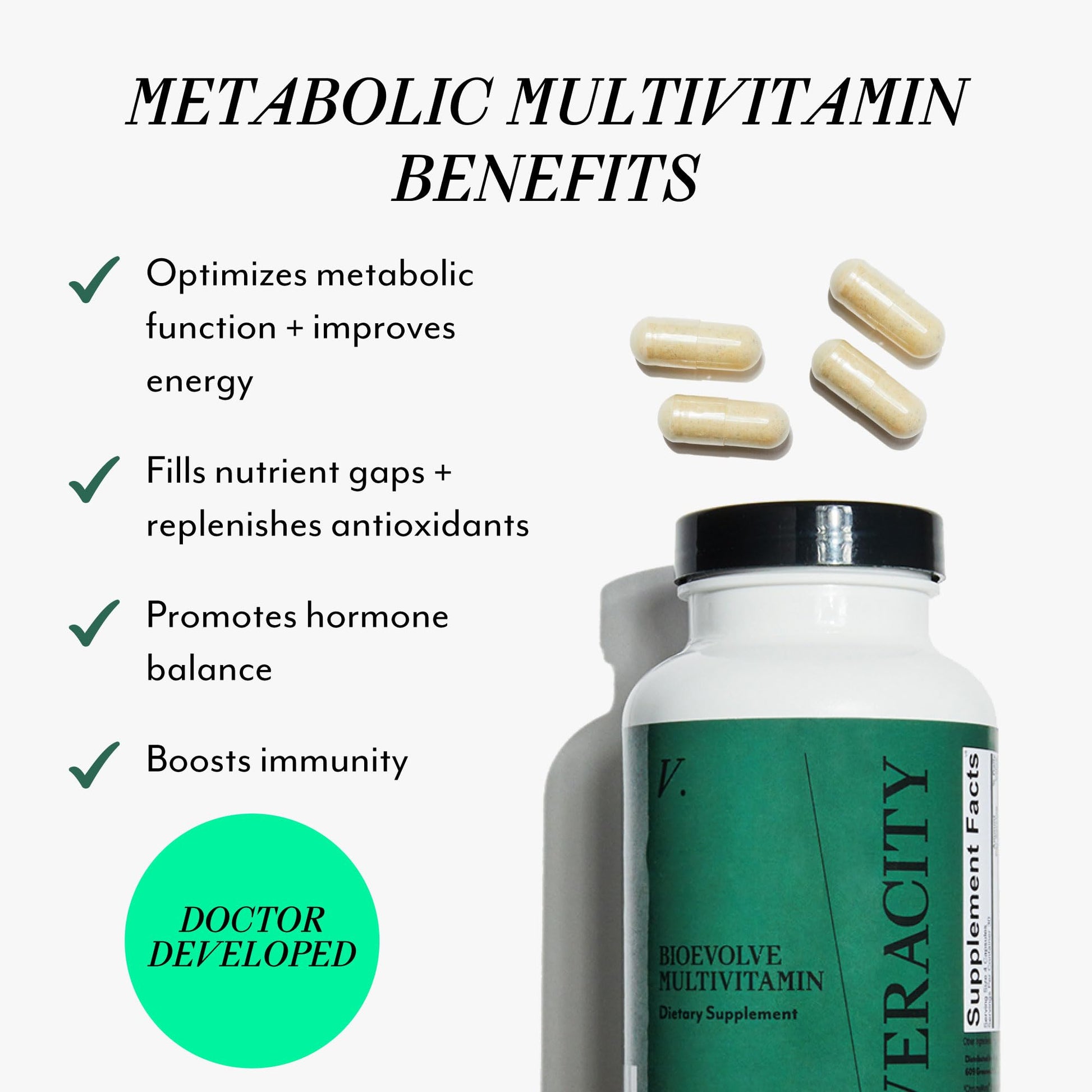Veracity Multivitamin for Women - Vitamin B Complex, Magnesium, Calcium, Essential Vitamins Supplement, Trace Minerals for Metabolism, Energy, Immune Support & Cellular Detox VERACITY SELFCAREBuy Supplements Australia