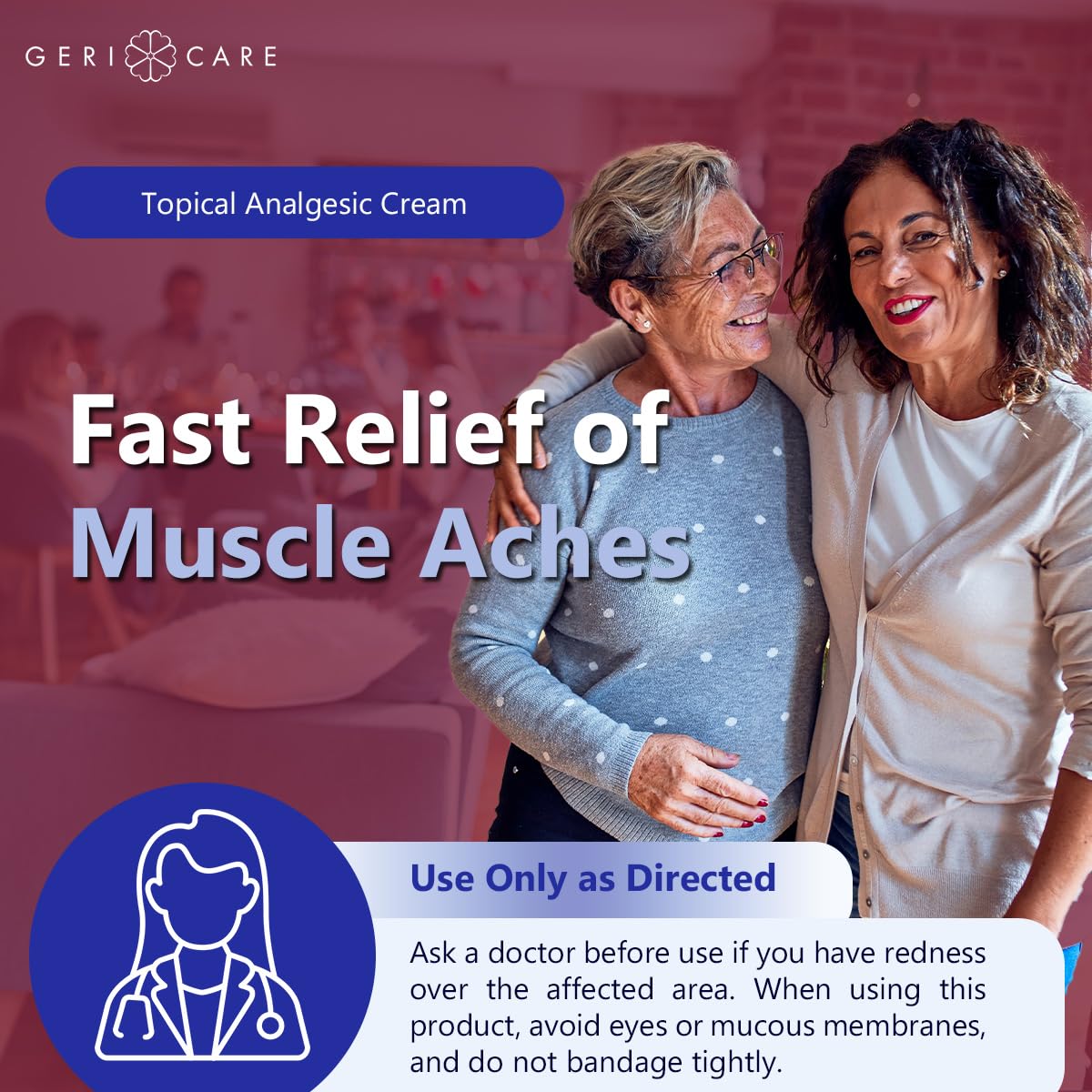 GeriCare Topical Analgesic Cream, Menthol 10%, Methyl Salicylate 15%, Fast Absorption, Pain Relief of Minor Muscle Aches, Body Stiffness, Joint Pain & Soreness, 3 Ounce (Pack of 1) GeriCareBuy Supplements Australia