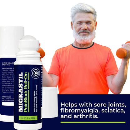 Basic Vigor Migrastil PainBlock Roll-On & Unscented Topical Magnesium Cream Bundle. Made in The USA. Basic VigorBuy Supplements Australia