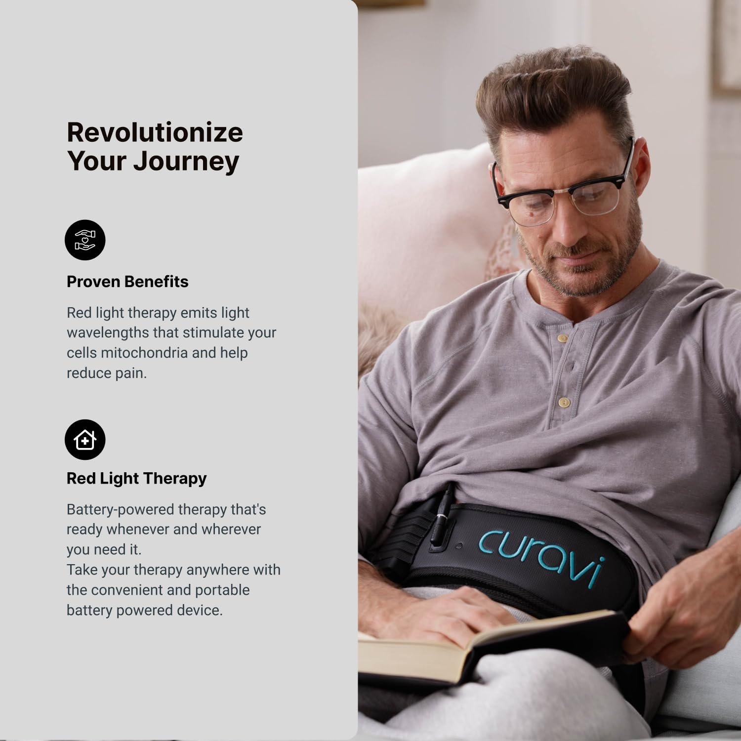 CURAVI Ultra™ Wearable Red Light Therapy Belt for Lower Back Pain Relief - 84 Diodes - Non-Invasive CURAVIBuy Supplements Australia