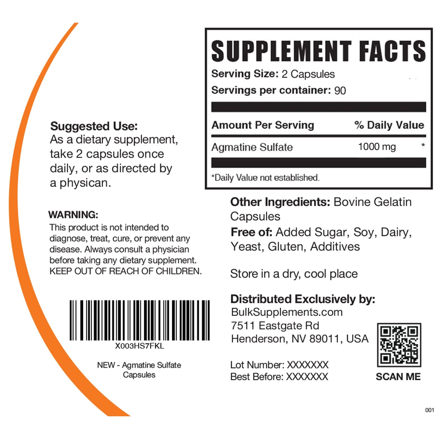 BULKSUPPLEMENTS.COM Agmatine Sulfate Capsules - Supplement for Nitric Oxide BULKSUPPLEMENTS.COMBuy Supplements Australia