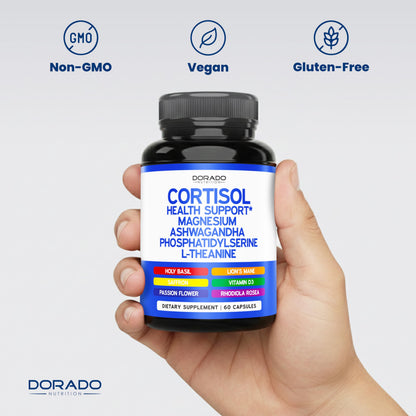 Cortisol Supplements for Women & Men with 14 in1 Blend (Magnesium, Ashwagandha, L Theanine & More) Healthy Cortisol Balance & Calm Mood Support - Third Party Tested, Non GMO, USA Made - 60 Count DORADO NUTRITIONBuy Supplements Australia