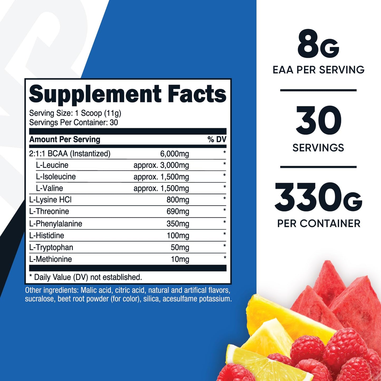 Nutricost EAA Powder 30 Servings (Fruit Punch) - Essential Amino Acids - Non-GMO, Gluten Free, Vegetarian Friendly NutricostBuy Supplements Australia