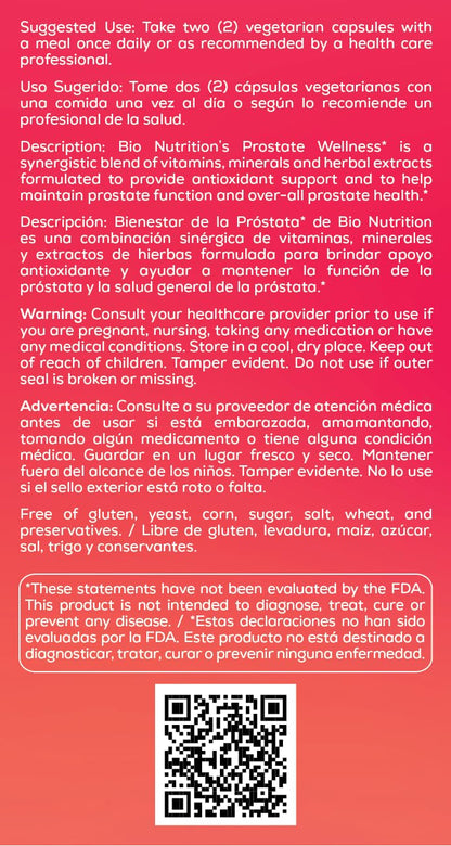 Bio Nutrition Prostate Wellness with Pumpkin Seed Extract 60 Capsules Bio NutritionBuy Supplements Australia