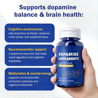 Dopamine Brain Supplement with L-Tyrosine 650mg | Cognitive Function, Focus & Mood Support | Neurotransmitter & Mental Energy Booster | 60 Capsules FW ZONEBuy Supplements Australia