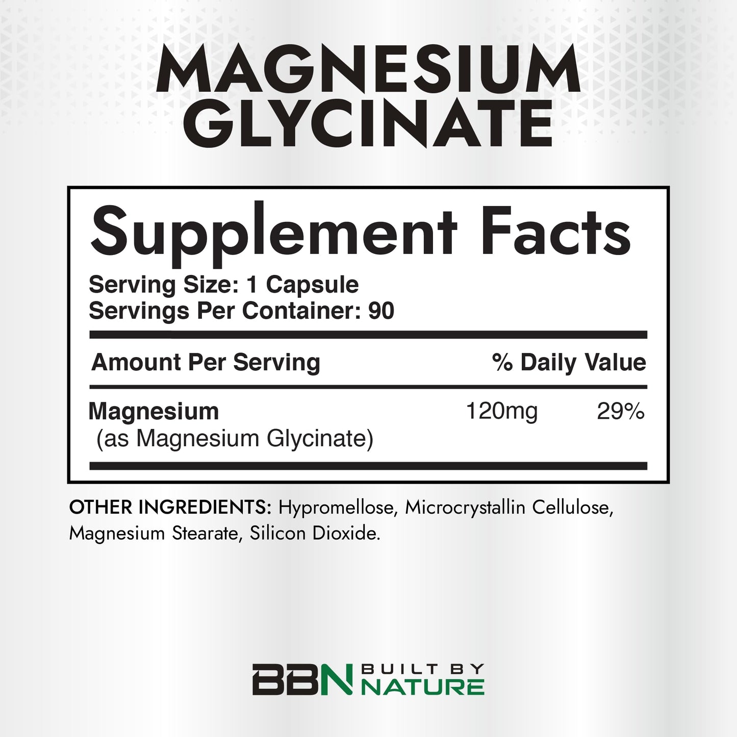 Built By Nature Magnesium Glycinate - Chelated for High Absorption – Supplement to Support Sleep, Muscle, Heart & Nerve Health - 120 mg Magnesium per Serving/Capsule - 90 Capsules Built by NatureBuy Supplements Australia