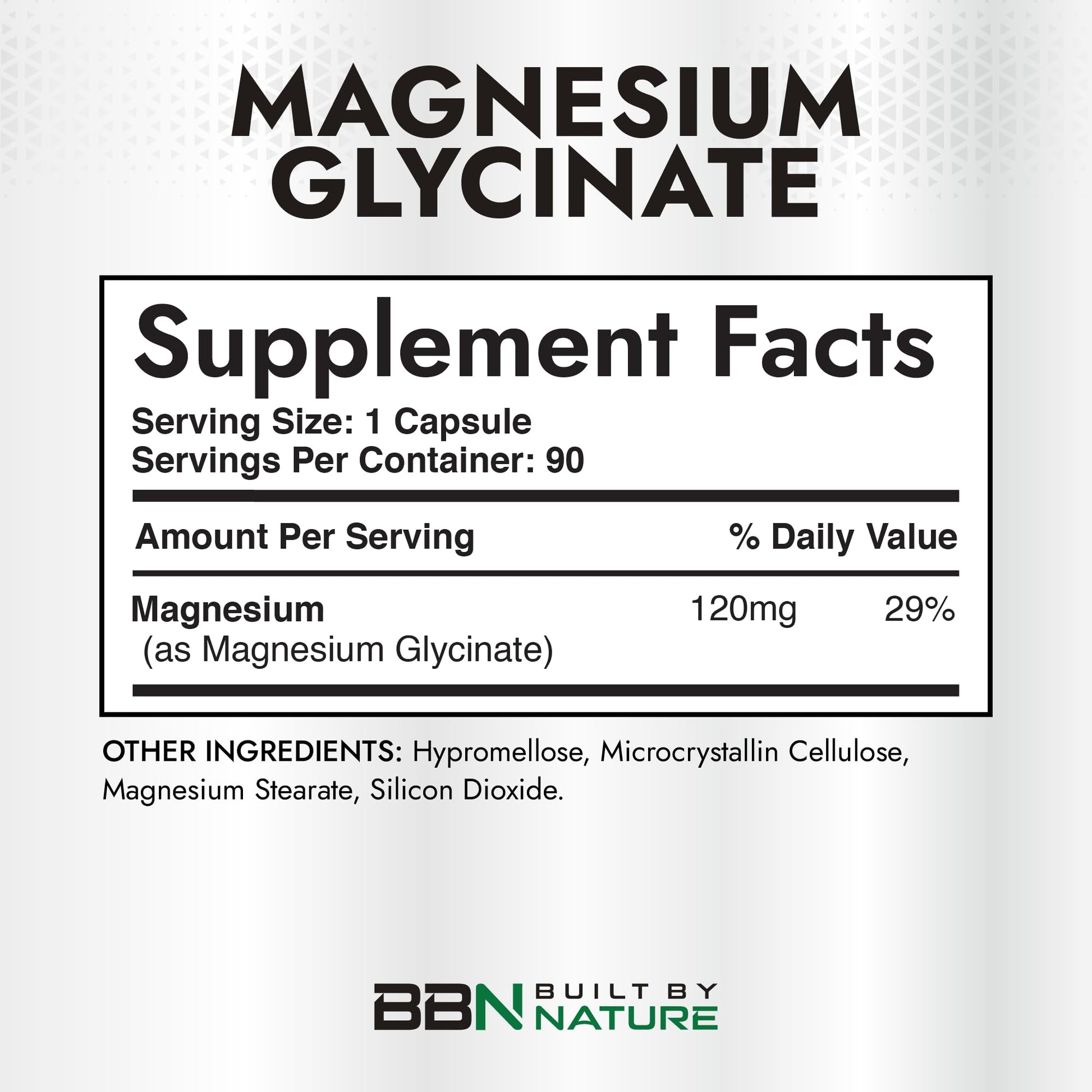 Built By Nature Magnesium Glycinate - Chelated for High Absorption – Supplement to Support Sleep, Muscle, Heart & Nerve Health - 120 mg Magnesium per Serving/Capsule - 90 Capsules Built by NatureBuy Supplements Australia