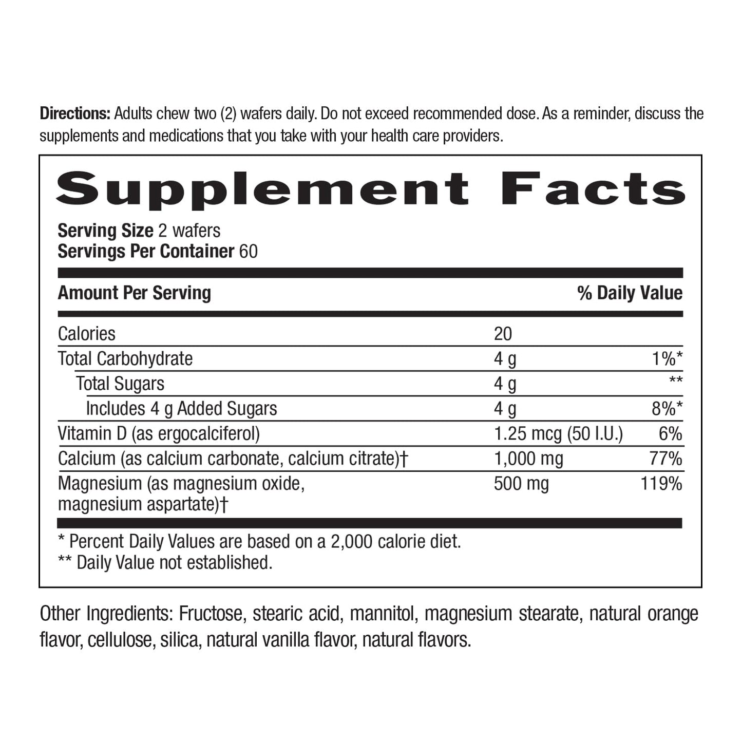 Country Life Cal-Snack - Chewable Calcium Magnesium Supplement wafers with Vitamin D3, Easy to Digest, Vanilla Orange Flavor, Dietary Supplement Country LifeBuy Supplements Australia