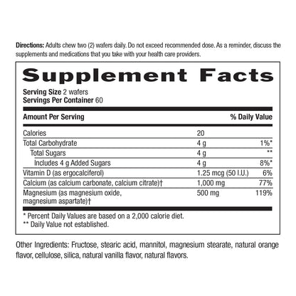Country Life Cal-Snack - Chewable Calcium Magnesium Supplement wafers with Vitamin D3, Easy to Digest, Vanilla Orange Flavor, Dietary Supplement Country LifeBuy Supplements Australia