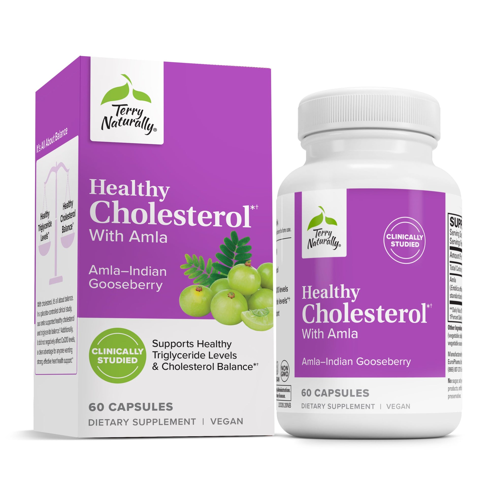 Terry Naturally Healthy Cholesterol with Amla - Antioxidant Supplement for Immune & Heart Support - Supplement to Aid Healthy Cholesterol & Triglyceride - 60 Capsules Terry NaturallyBuy Supplements Australia