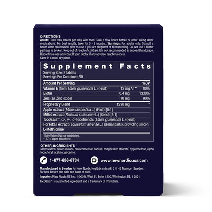 NEW NORDIC Hair & Eye Support Tablets Bundle, Hair GRO Natural Hair Growth and Blue Berry Eye Vitamin Supplements NEW NORDICBuy Supplements Australia