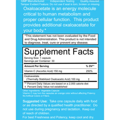 Benagene Oxaloacetate Supplement - Supports Cellular Energy, Healthy Metabolism, & Body Regulation - Thermally Stabilized with Vitamin C - Non-GMO & Vegan - Once Daily (90 Servings) BenageneBuy Supplements Australia