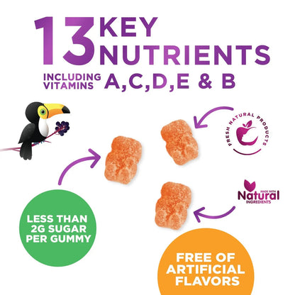 Multivitamin for Kids - Complete Daily Children's Multi Vitamin Gummies with Vitamin D, B Vitamins, Zinc & More - Energy, Memory Focus Nature's NutritionBuy Supplements Australia