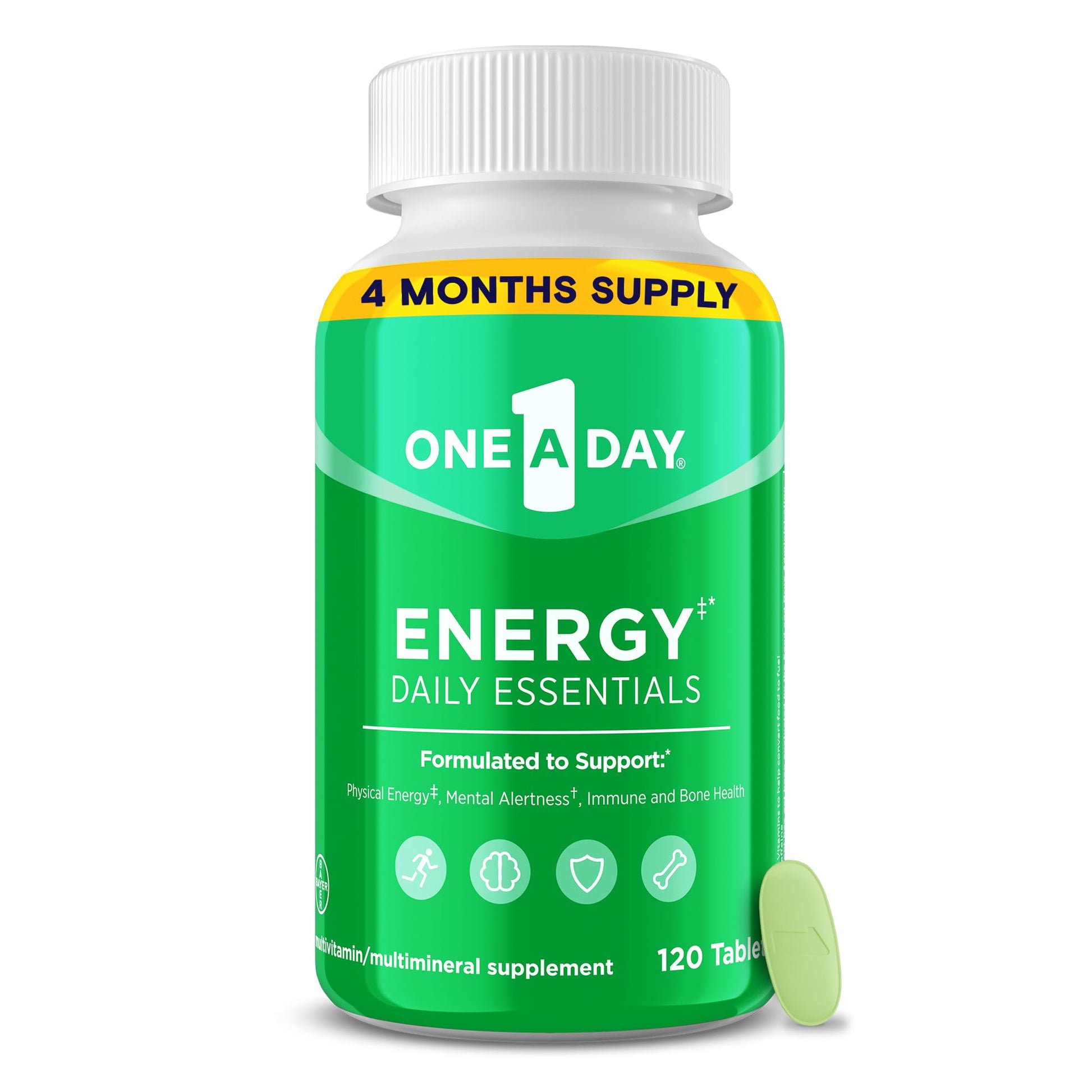 One A Day Energy Daily Essentials Multivitamin, Energy Supplement to Support Mental Alertness and Immune Health with Vitamins A C, D, E, Zinc and Caffeine, 120 Count ONE A DAYBuy Supplements Australia