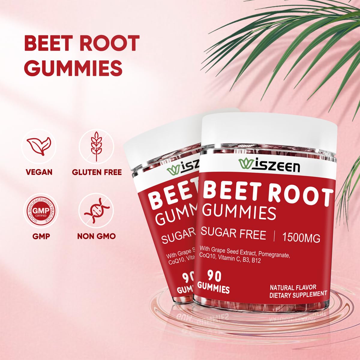 Wiszeen Beet Root Gummies - 60 Servings - Beets Gummies Beet Chews Nitric Oxide WiszeenBuy Supplements Australia