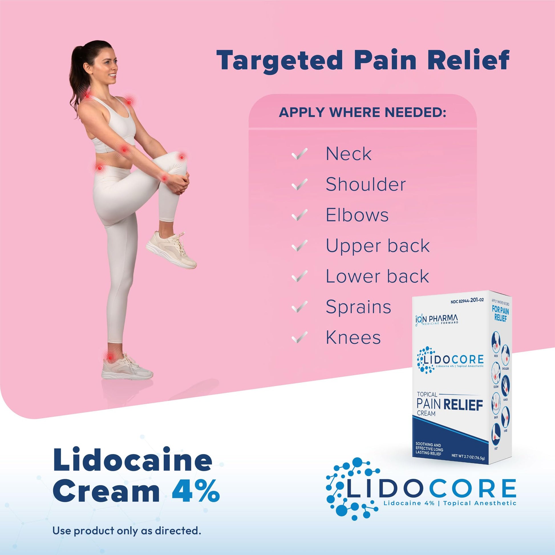 Lidocore Pain Relief Cream with 4% Lidocaine | Maximum Strength OTC | Safe & Compliant formula | Minor cuts, scrapes, insect bites, cold sores | Non-Greasy, Odor-free, Fragrance-Free | 2.7 oz (76.5 g) LidocoreBuy Supplements Australia