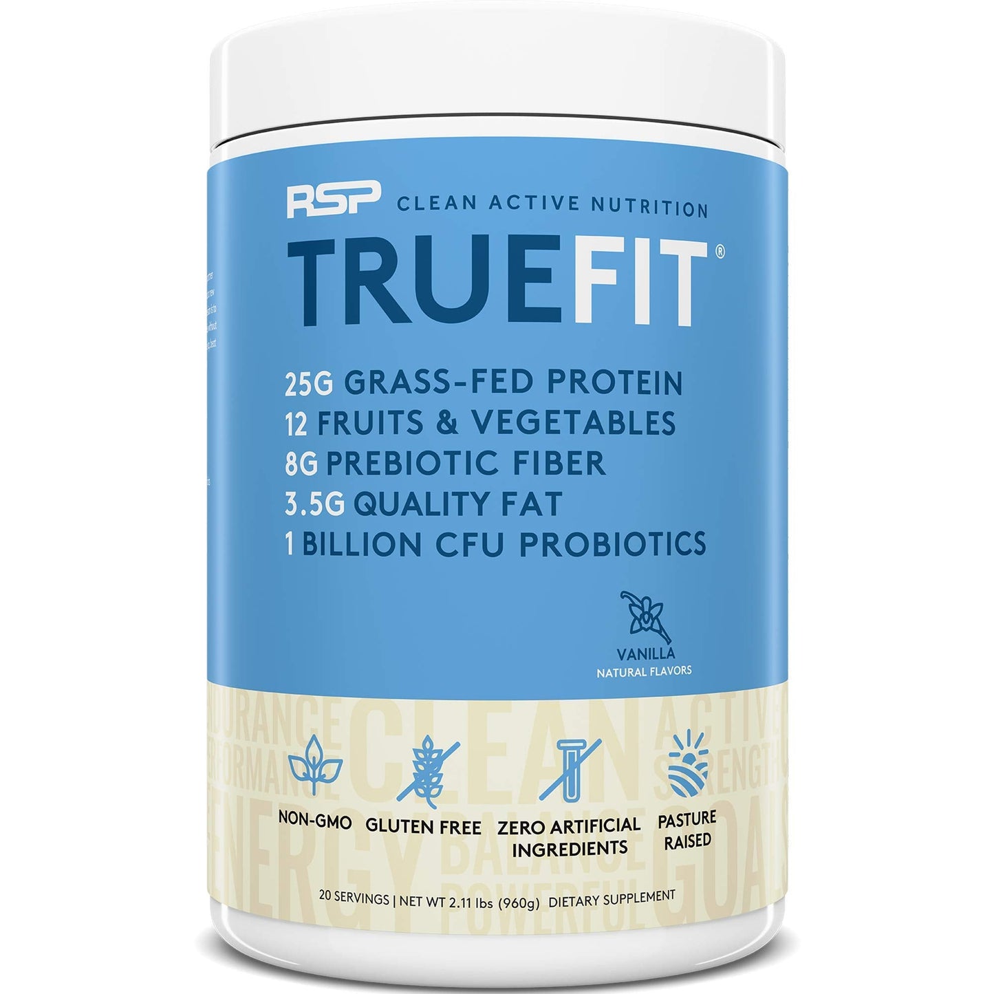RSP NUTRITION TrueFit Protein Powder (Vanilla 2 LB) with AminoLean Pre Workout Energy (Pink Lemonade 30 Servings)