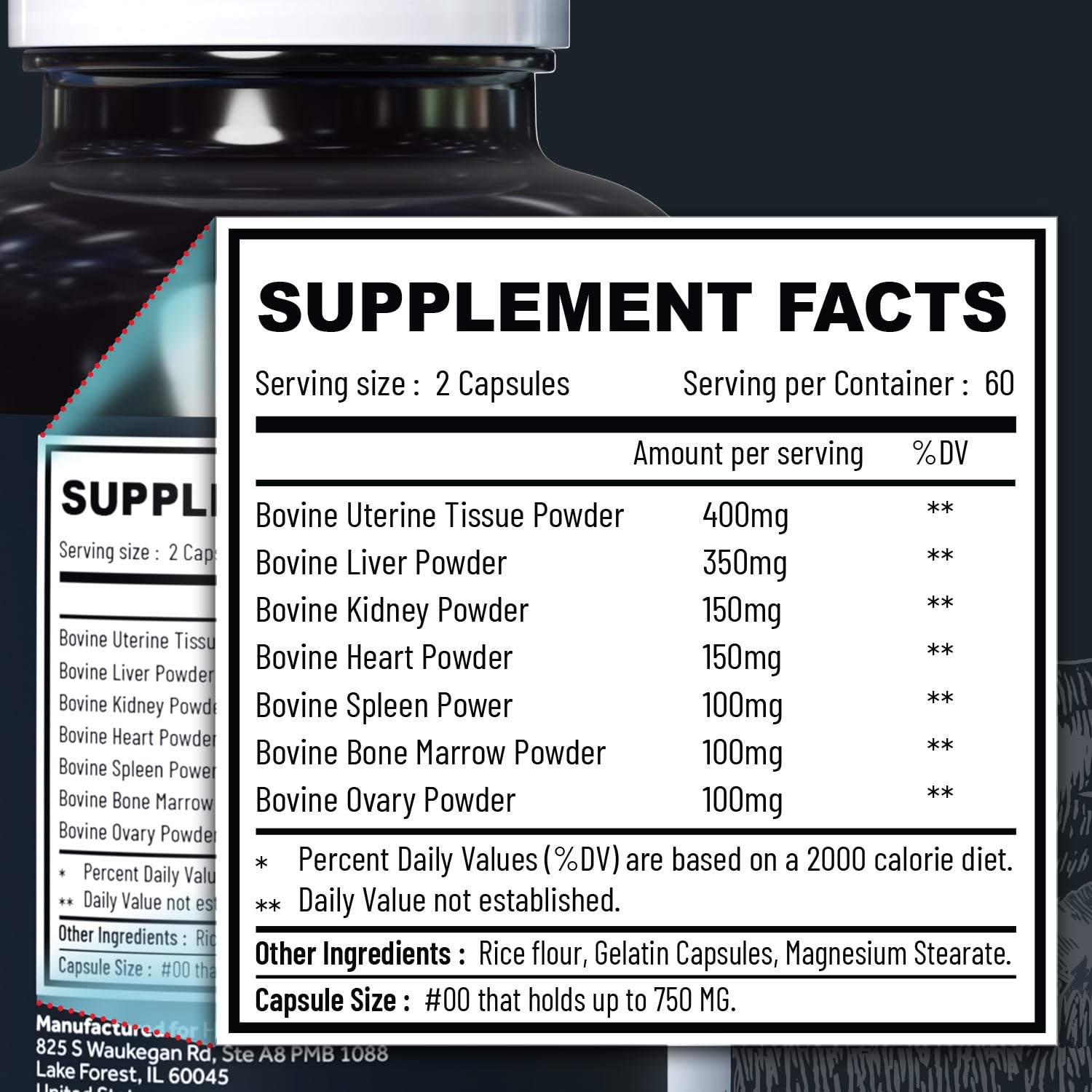 Beef Organ Supplement Grass Fed Complex for Women - 7 Carnivore Meat Proprietary Blend of Beef Liver, Marrow, Brain, Thymus, Spleen, Kidney, Colostrum, Heart, Pancreas, Gallbladder -120 Caps Holistic MethodBuy Supplements Australia