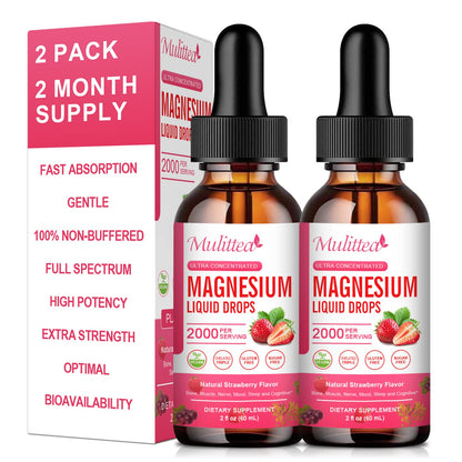 Magnesium Glycinate Liquid, High Potency Magnesium Glycinate, Citrate, Sugar Free Vegan Non-GMO Complex Supplement Promotes Nerv,Relaxation,Muscle,Sleep Support* MulitteaBuy Supplements Australia