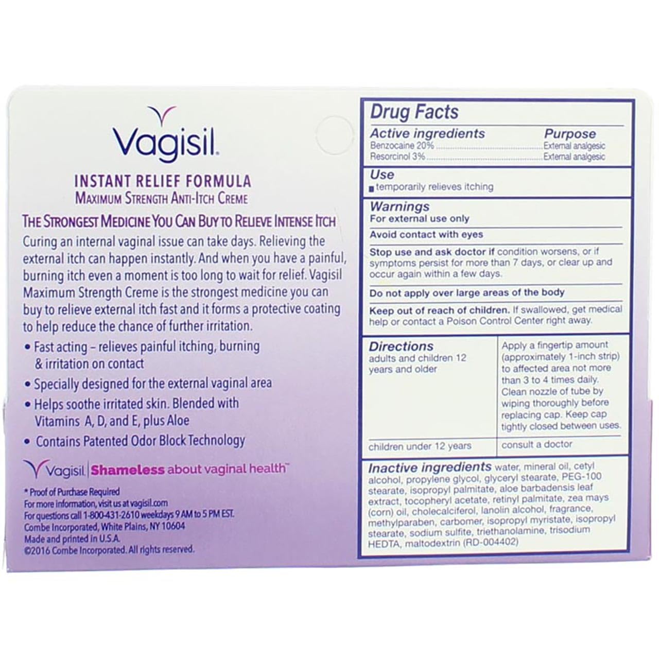 Vagisil Maximum Strength Anti-Itch Creme 1 oz (Pack of 9) VagisilBuy Supplements Australia
