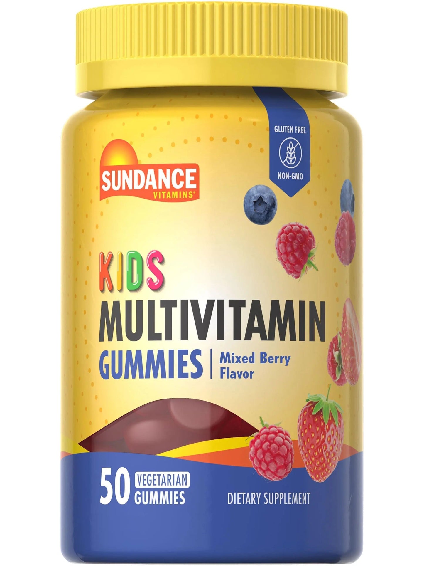 Sundance Kids Multivitamin Gummies | with Vitamins D3, C, B12, and Zinc | 50 Count | Mixed Berry Flavor | Sundance