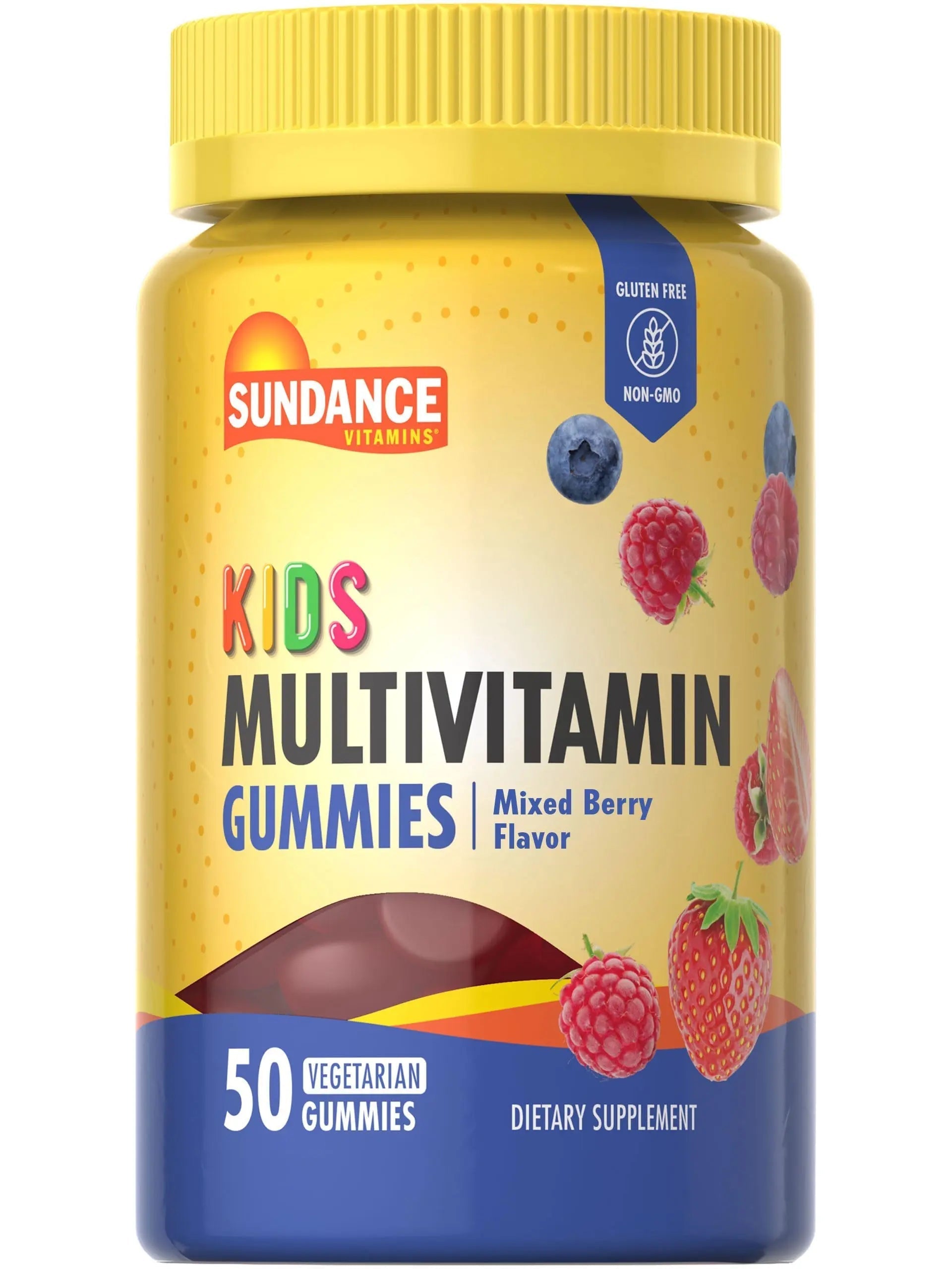 Sundance Kids Multivitamin Gummies | with Vitamins D3, C, B12, and Zinc | 50 Count | Mixed Berry Flavor | Sundance