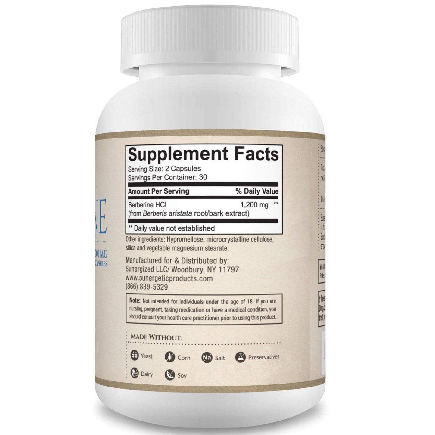 Premium Berberine Supplement - 1200mg of Berberine Per Serving - Berberine HCL SunergeticBuy Supplements Australia
