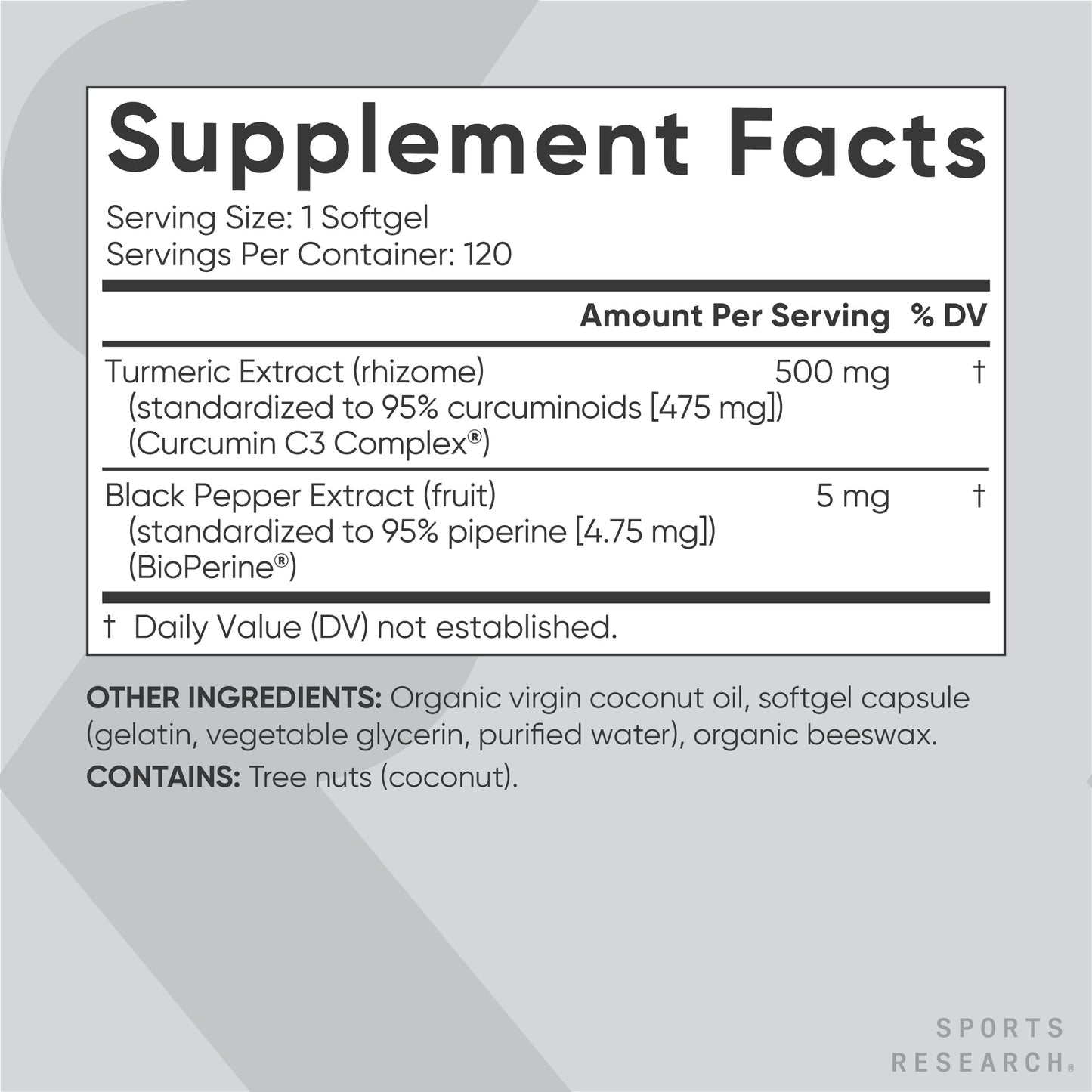 Sports Research Turmeric Curcumin C3 Complex 500 mg, Enhanced with Black Pepper Sports ResearchBuy Supplements Australia