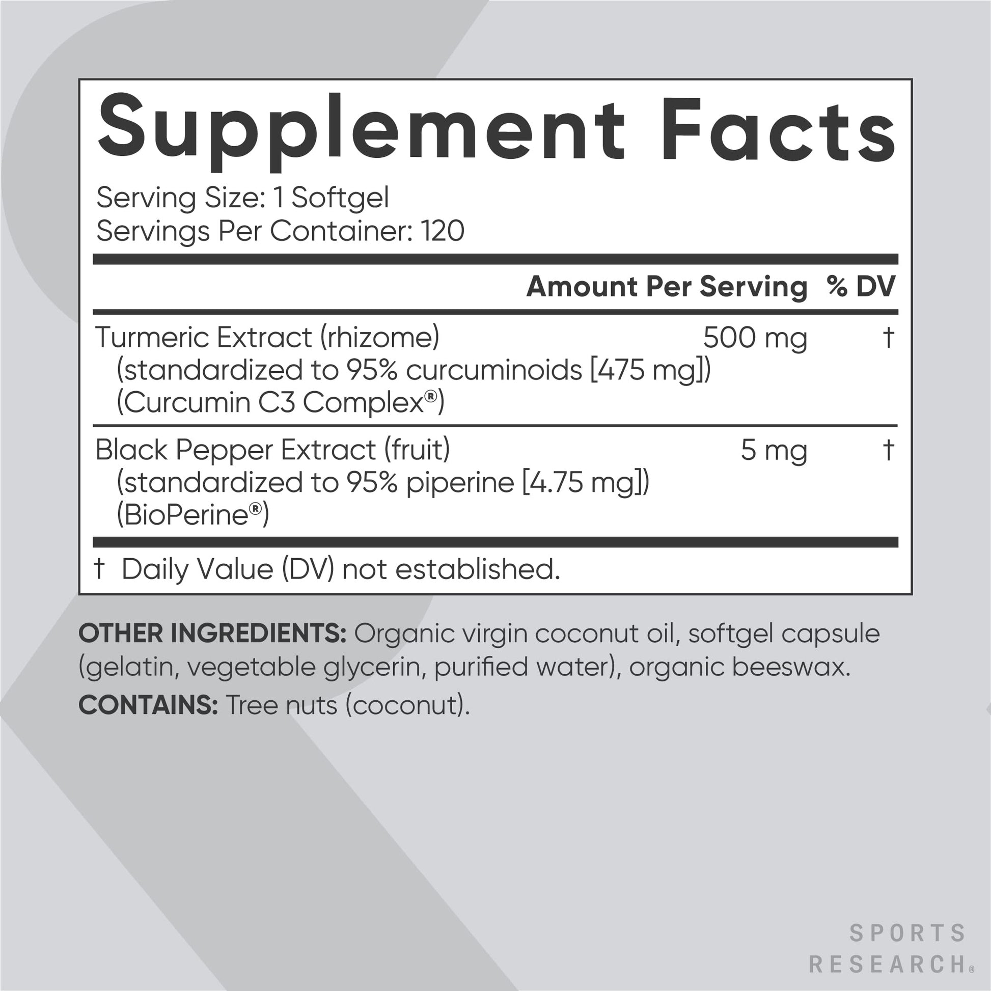 Sports Research Turmeric Curcumin C3 Complex 500 mg, Enhanced with Black Pepper Sports ResearchBuy Supplements Australia